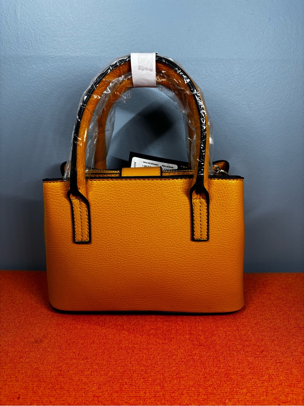 bebe Mustard Mini Tote Bag with Logo - Picture 3 of 9